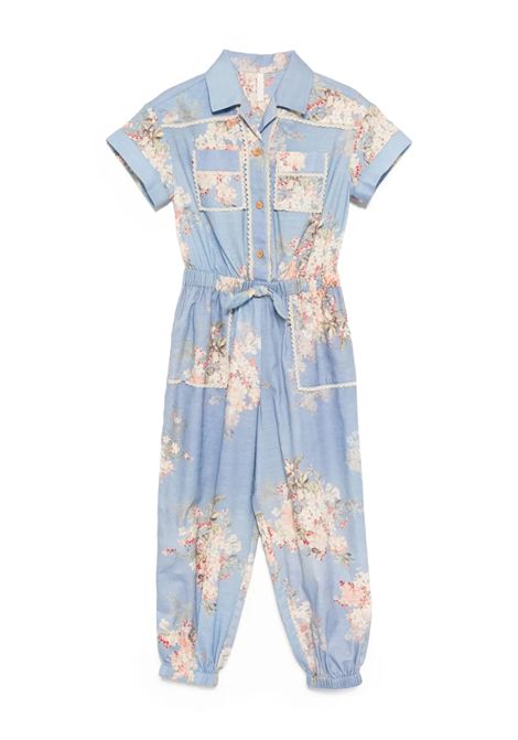 Tuta a fiori ZIMMERMANN KIDS | 1478USS255TEAL BLUE BOTANICAL FLORAL